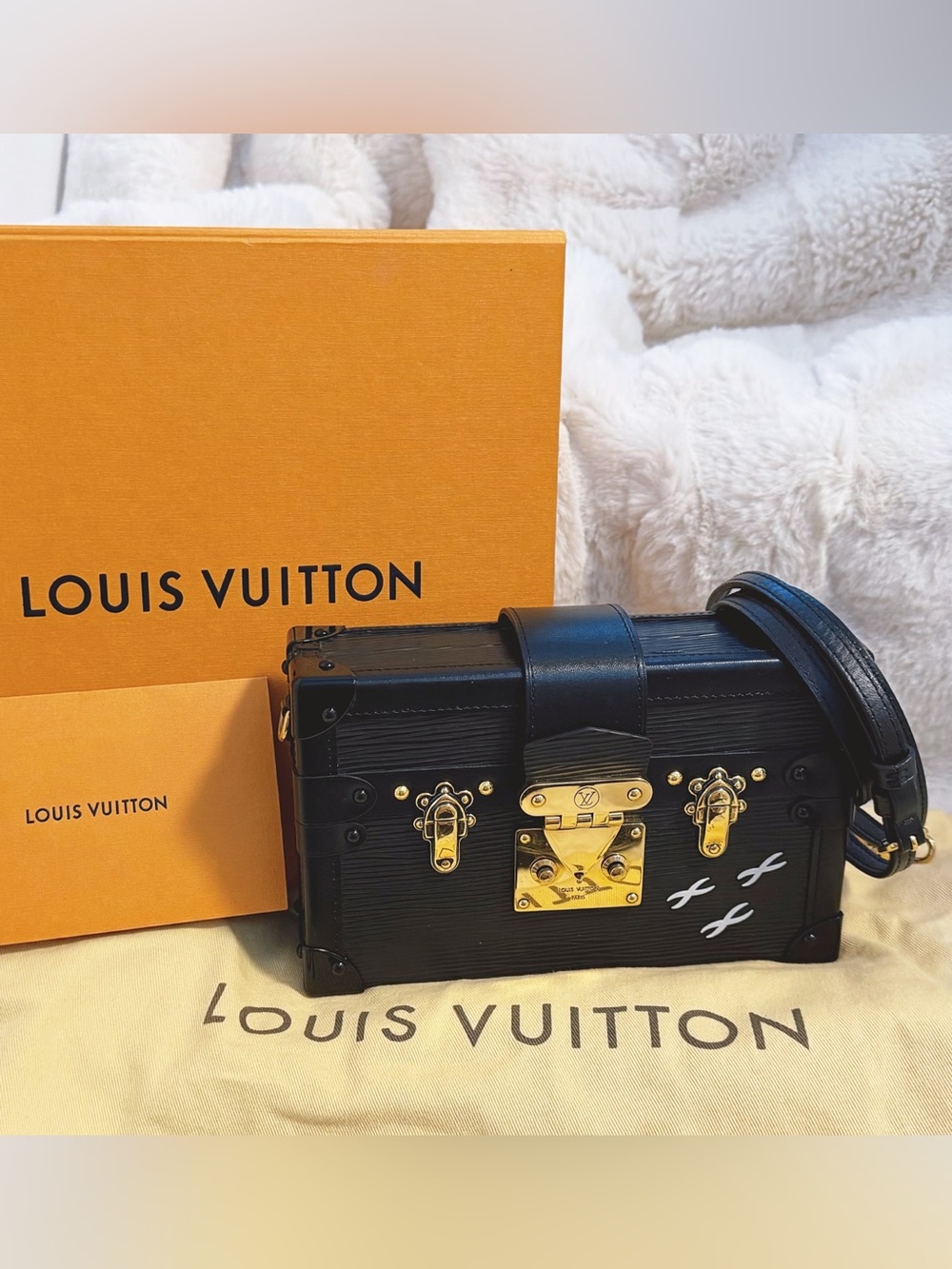 Louis Vuitton Black Epi Petite Malle Messenger Bag